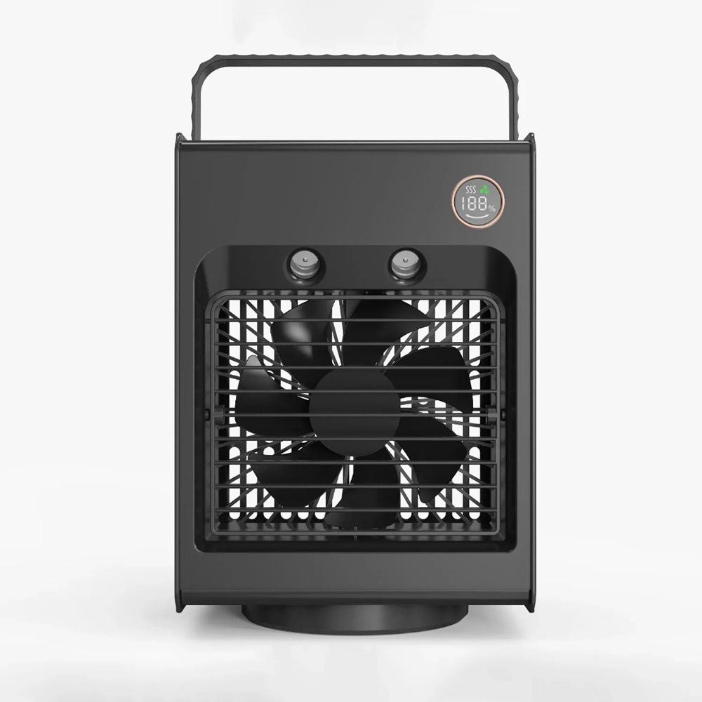 Porodo 2-In-1 Mist Fan - 2000mAh 100-Level Speed Digital Display