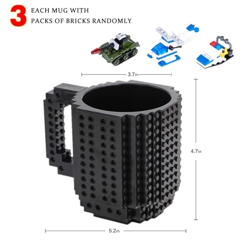Build-On Brick Plastic Mug - 3 Bags of Bricks 350 ml