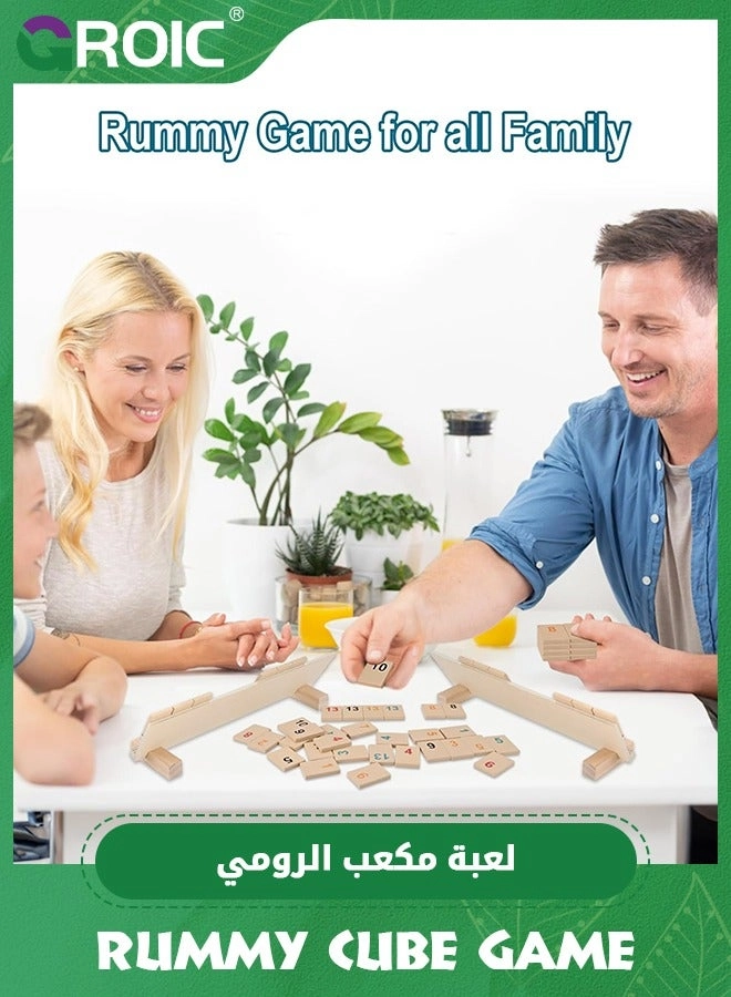 Rummy Cube - Wood 106 Tiles 4 Racks