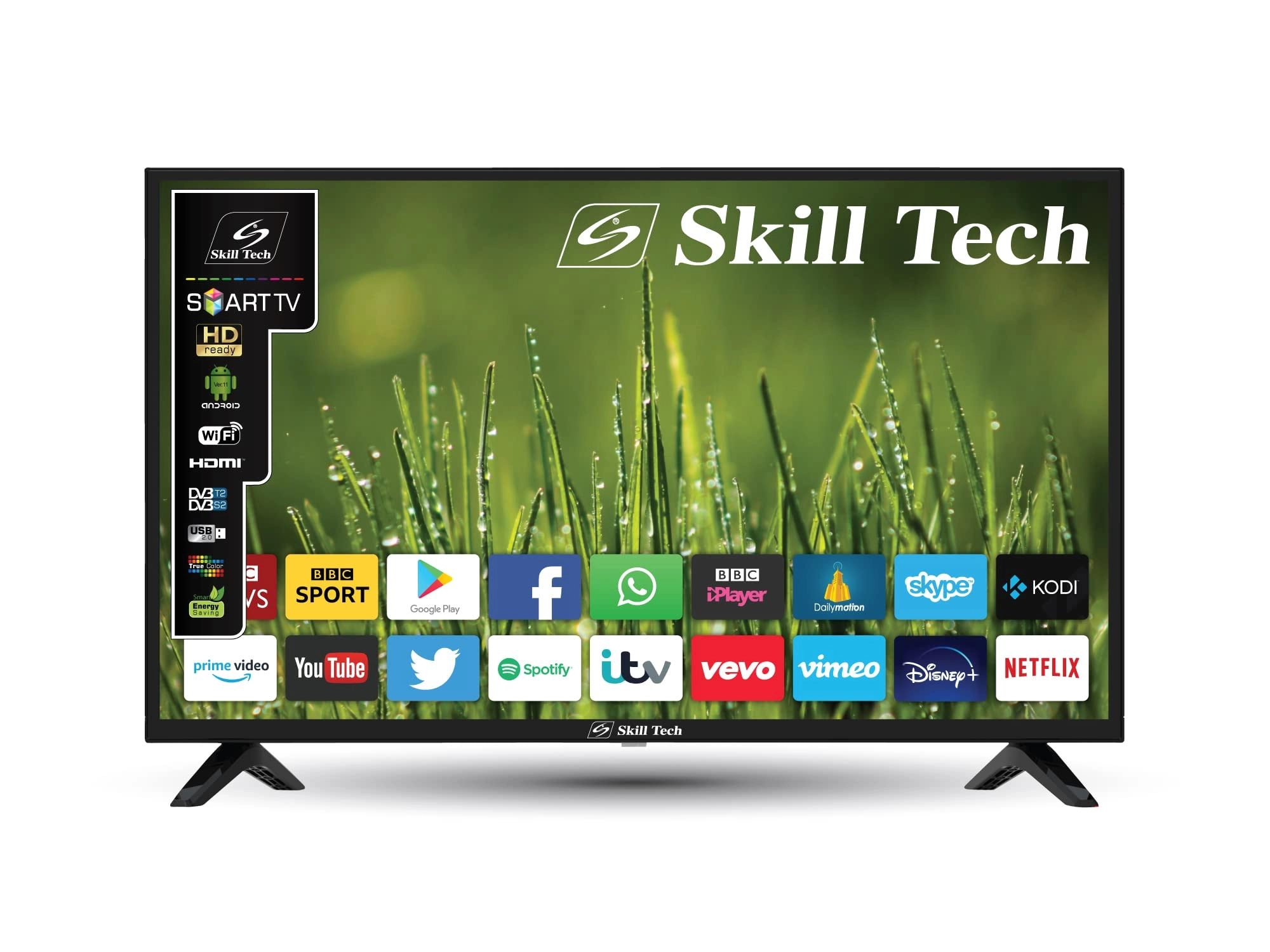 Skill Tech 32" HD ready Smart LED TV with T2 / S2 - Android 11 - A grade open cell panel - 32 Inches