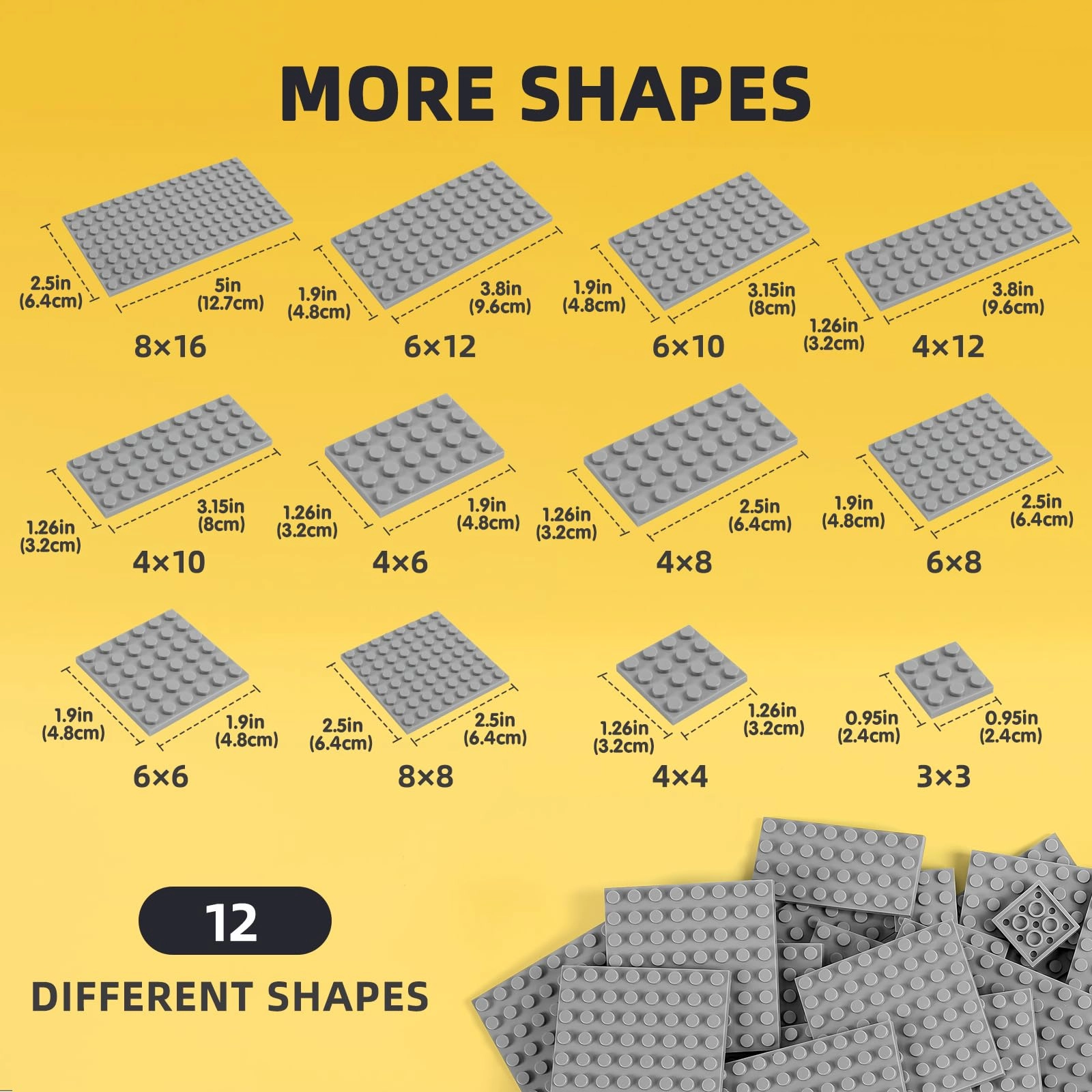 Small Building Plates - Plastic Small Flat Baseplates 150