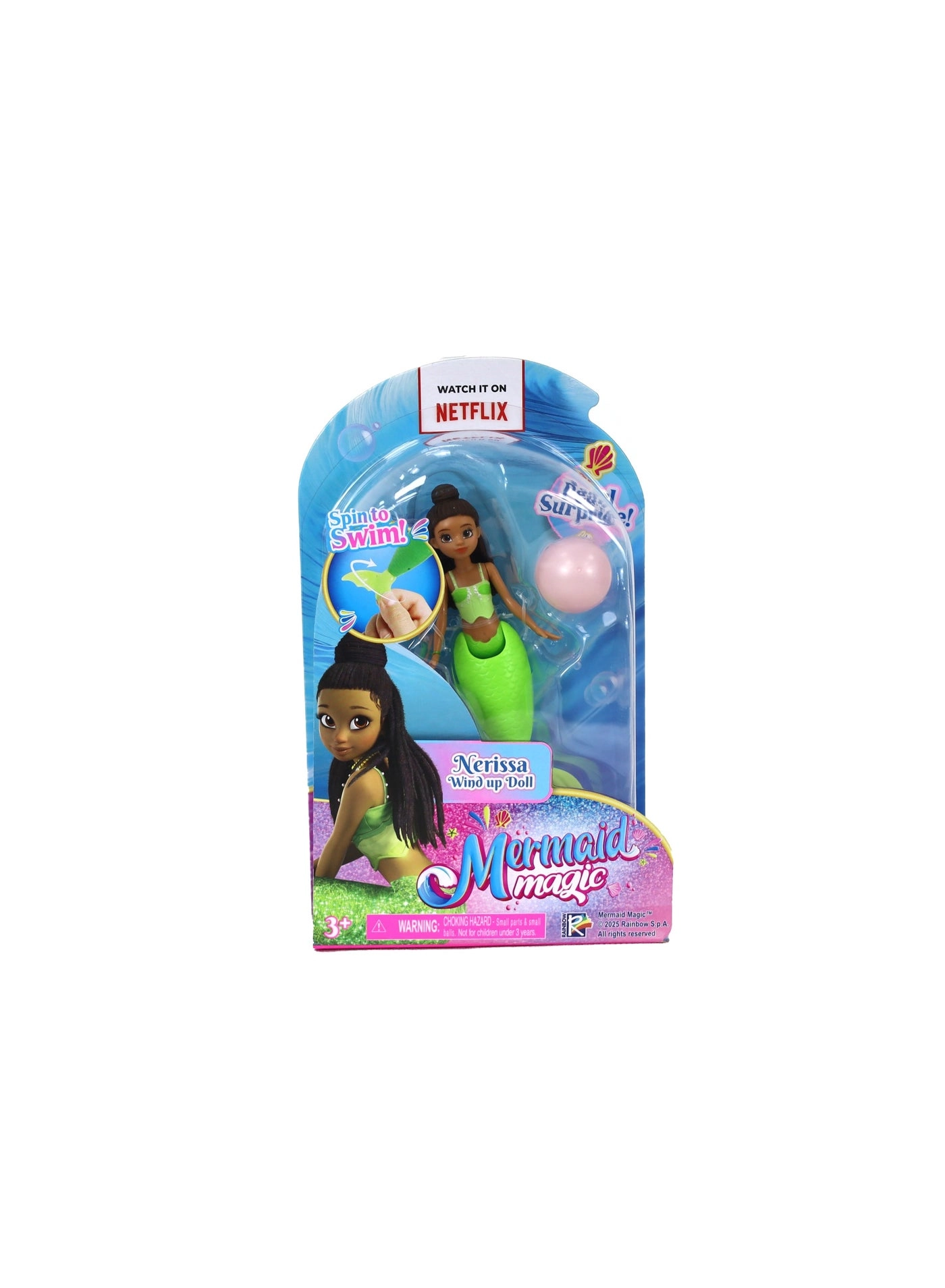 Mermaid Nerissa Doll - Wind-Up Swim Action 5-Inches Set