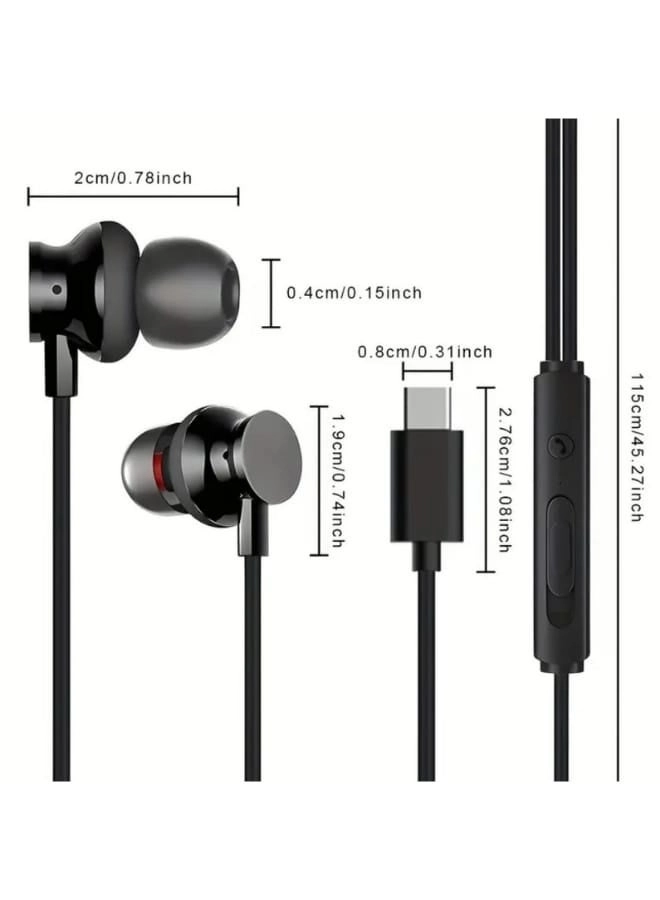 Type-C In-Ear Earphones - Wired Earbud