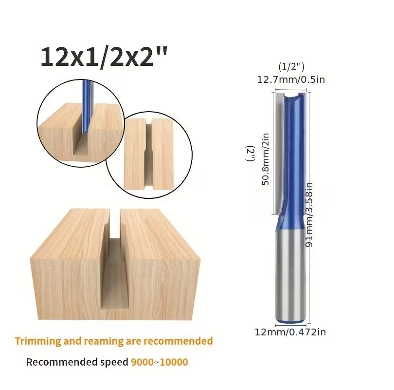 Double Flute Straight Router Bit - 12x75MM 12mm