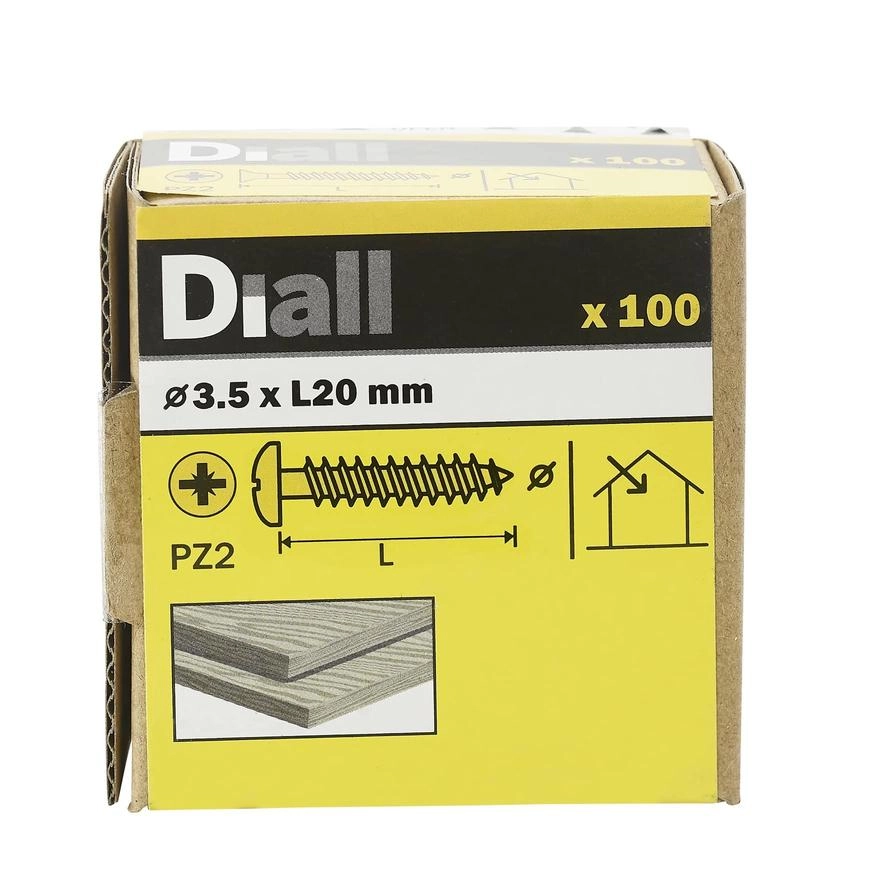 Diall Pan Head Wood Screw - 20mm 3.5mm