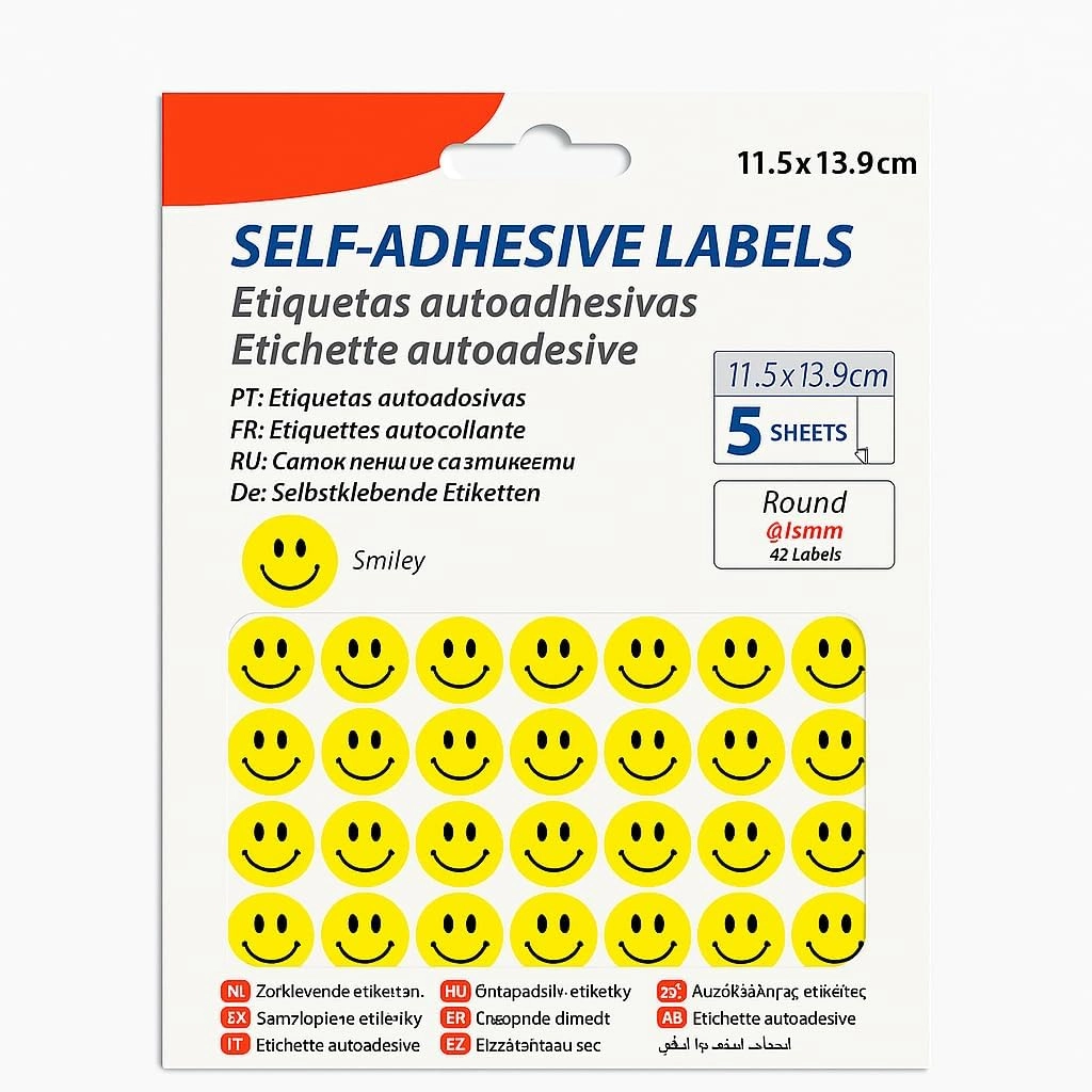 FITTO Adhesive Labels Smile - 42 15mm