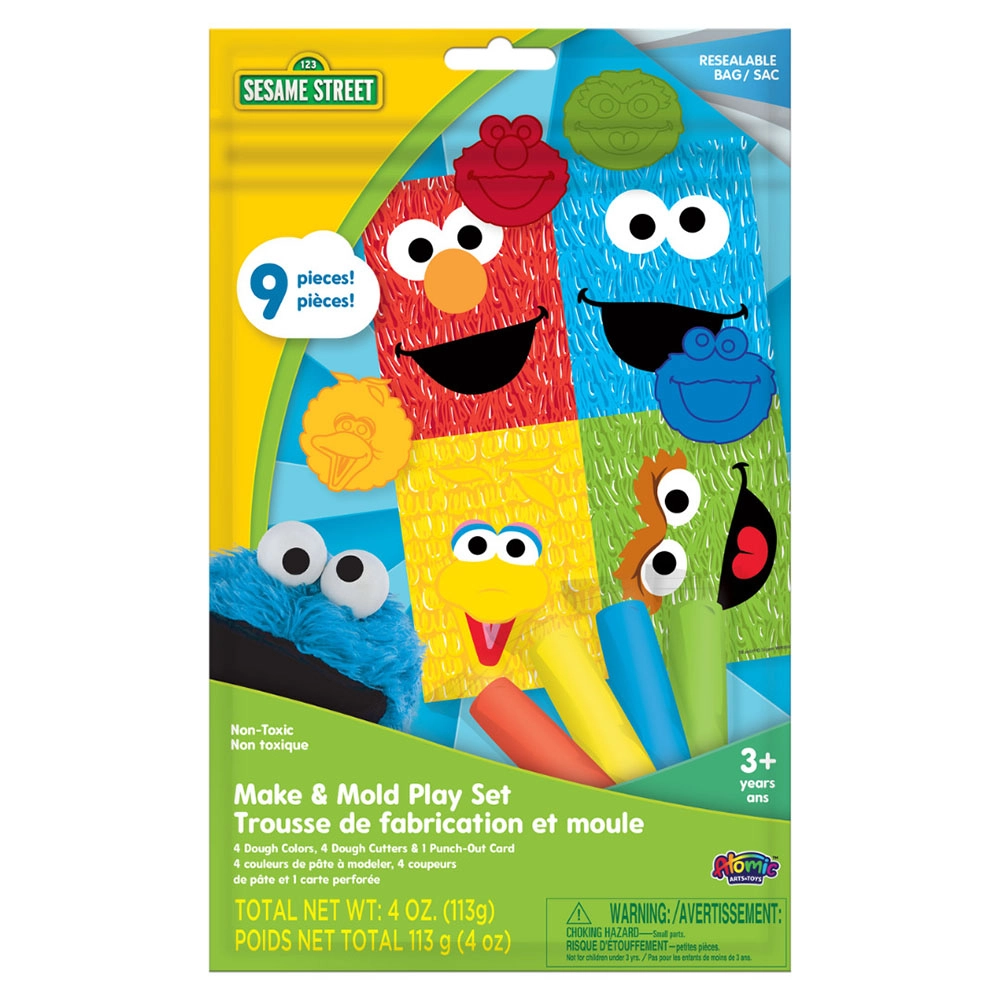 Sesame Street Make & Mold Dough Play Set - 3+ years 9 pcs