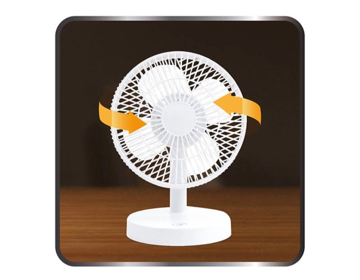Portable Table Fan - 3 Speed USB Rechargeable 5 Hours Working Time