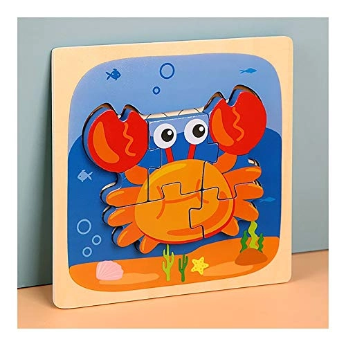 Wooden Animal Car Three-dimensional Jigsaw Puzzle - 3 years and up