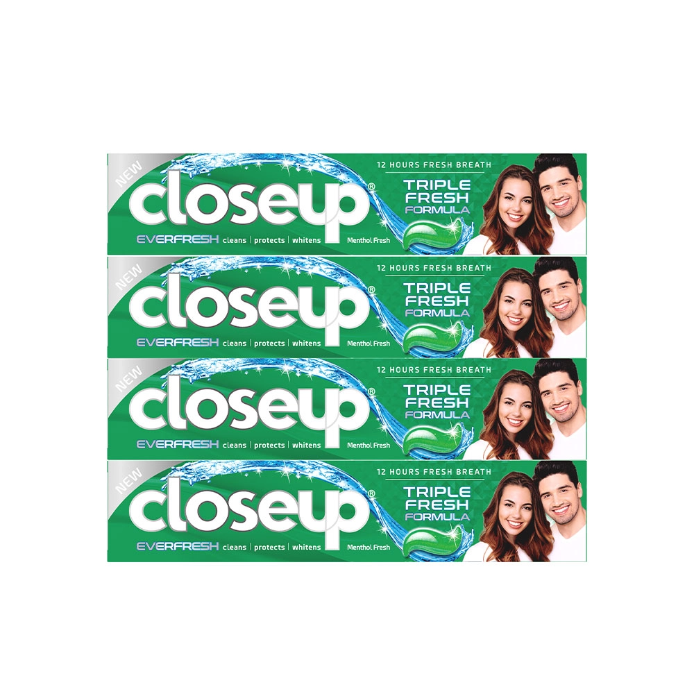 closeup Triple Fresh Formula Gel Toothpaste 4 x 75ml