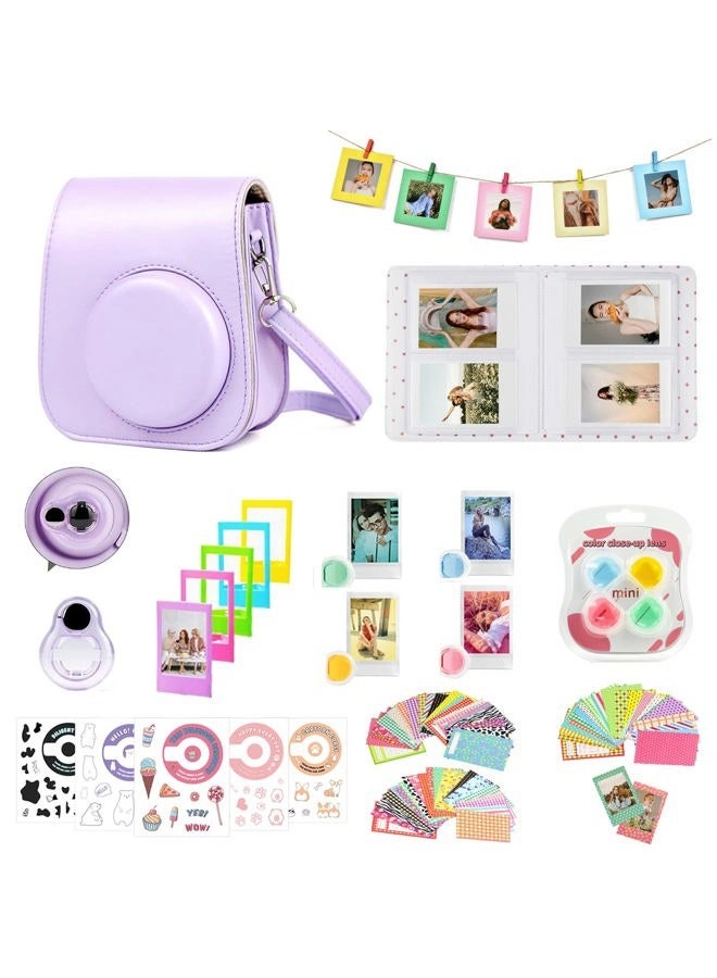 CAIYOULE Camera Case - Shiny purple + Mini Photo Album + Selfie Lens + Color Filters + Photo Frames + Sticker
