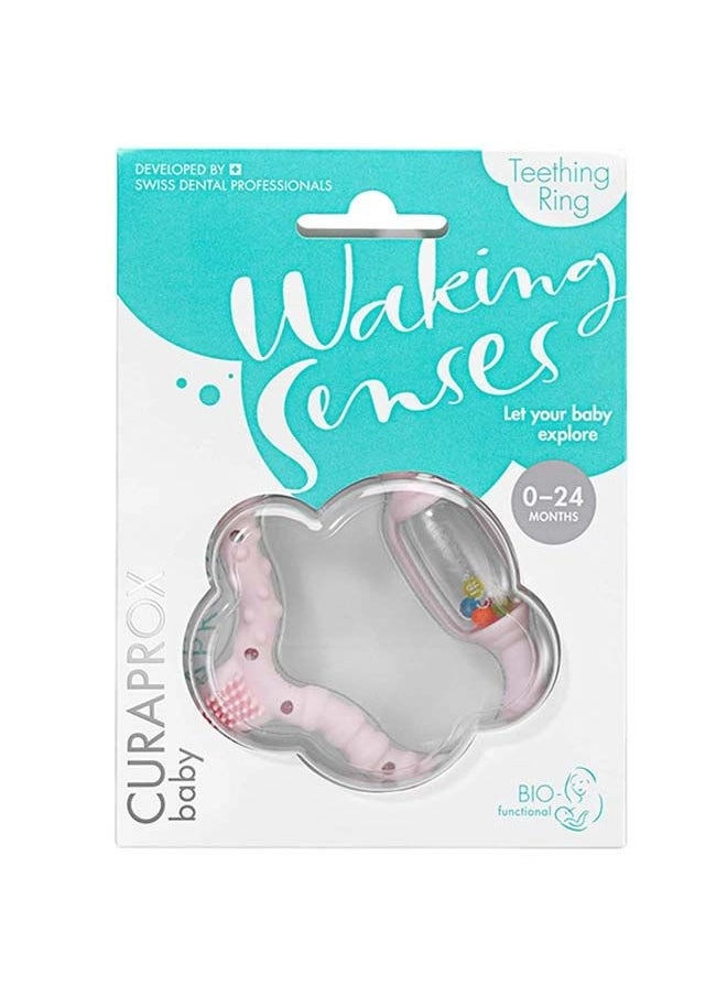 Teething Ring - Pink Rattle BPA free