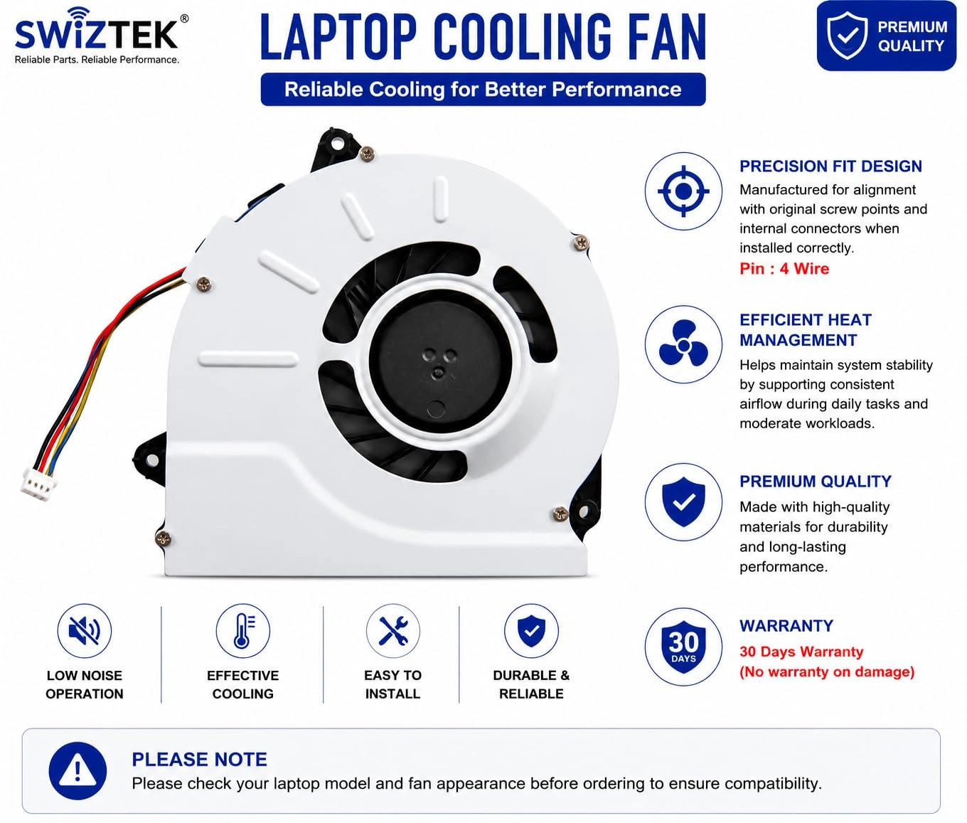 Laptop Internal CPU Cooling Fan