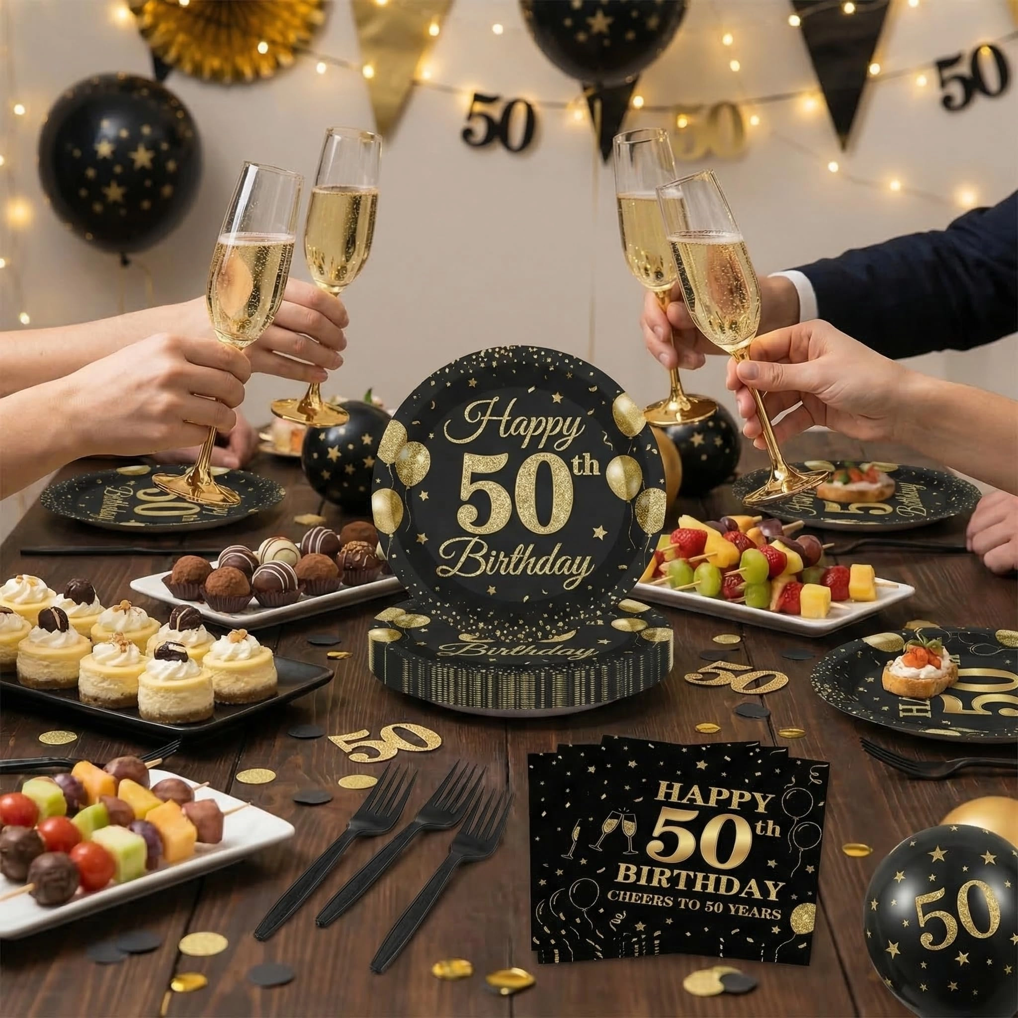 Happy Birthday Party Decorations Tableware Set - 96 Pcs