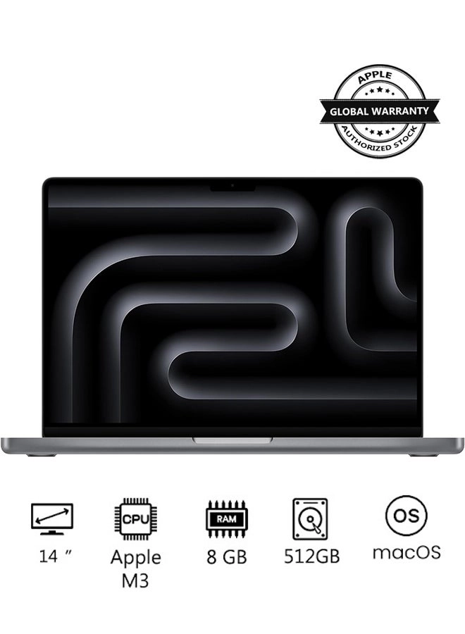 Apple MacBook Pro - 14 inch 512 GB 8 GB M3 chip with 8‑core CPU, 10‑core GPU