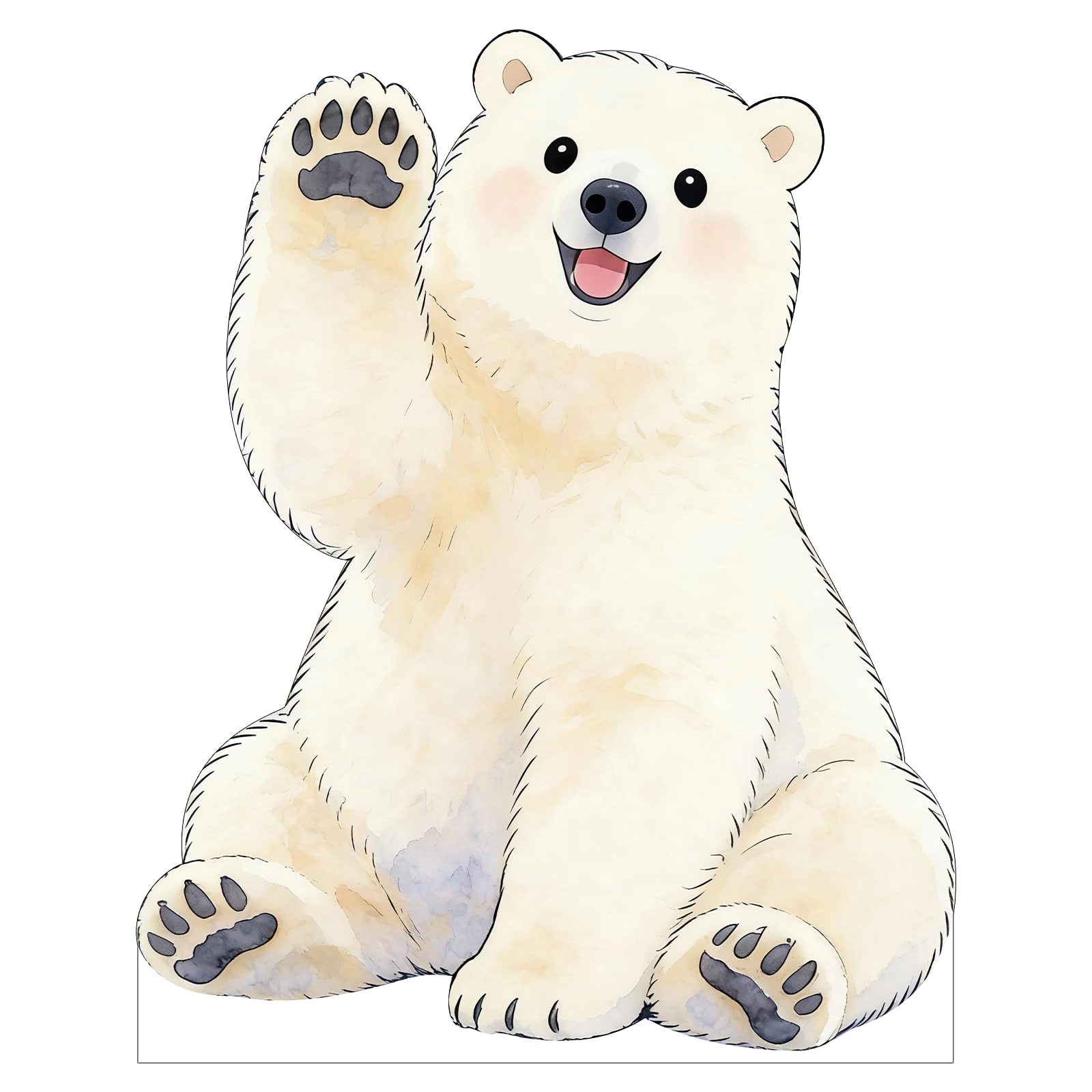 EnjoyView Cartoon Polar Bear Cardboard Cutout Standee - 1 PC Birthday Baby Shower Winter