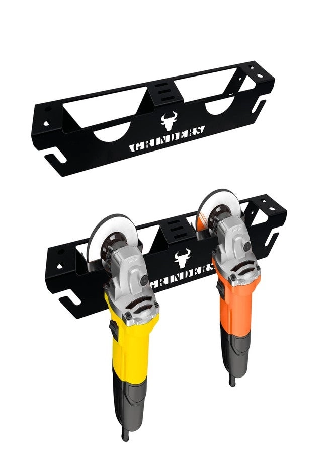 Angle Grinder Stand - Multi-Tool Holder + Bench Grinder Wall Mount - Quick-Install Brackets