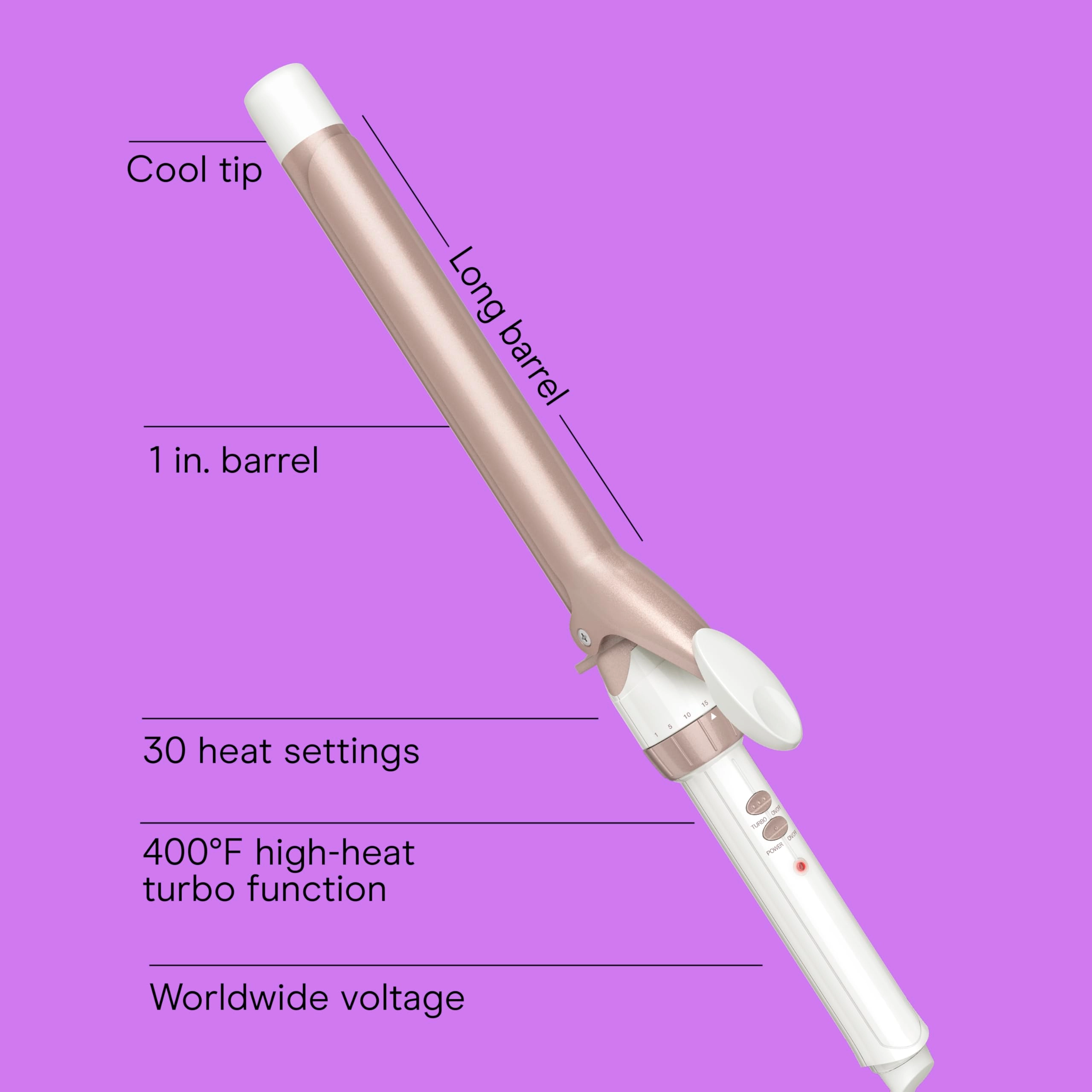 Double Ceramic Curling Iron - 1-Inch