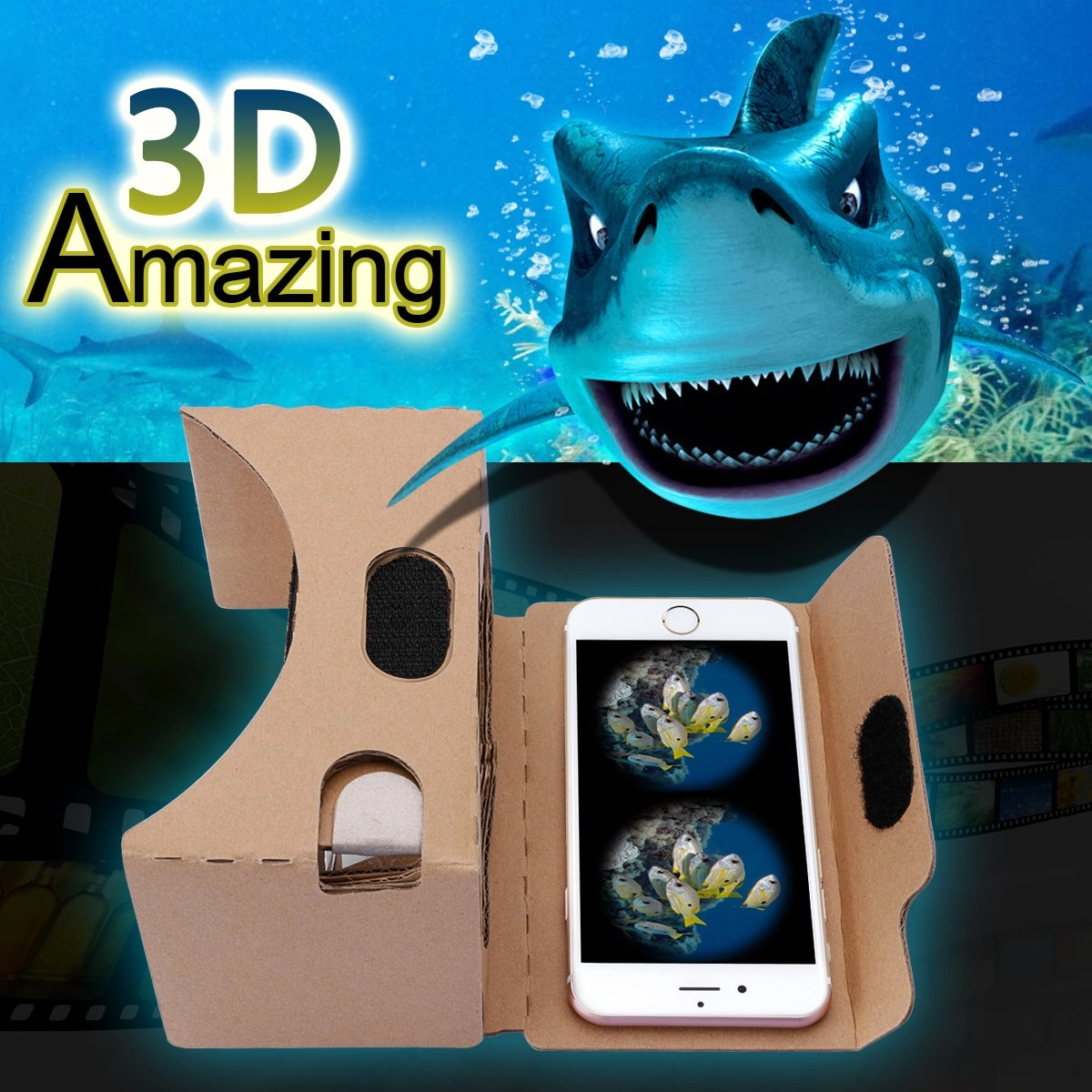 Google Cardboard - 3D VR DIY Headset 3.5"-6.0"