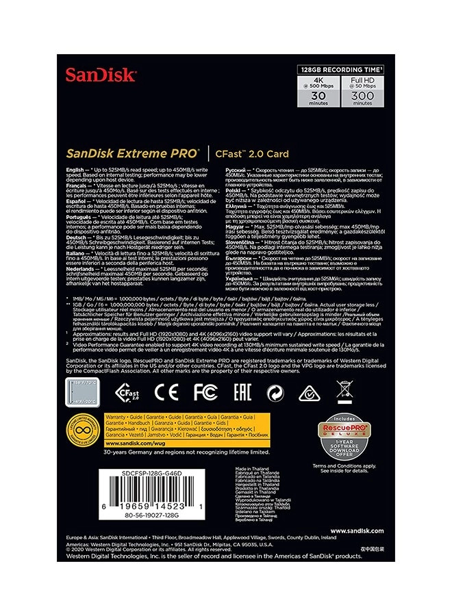 Extreme Pro CFAST 2.0 - 128 GB
