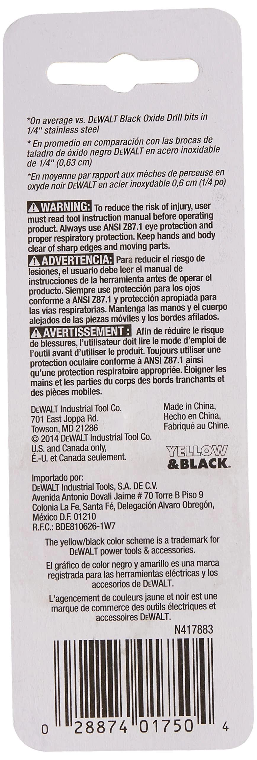 Dw1312 - Titanium Nitride Coated 3/16-Inch