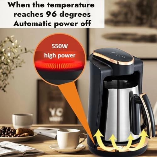 Turkish Coffee Maker - 4 Cups Auto Shut-Off