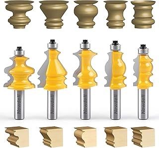 Newdeli Architectural Molding Router Bit Set - 1/2-Inch 5 PCS
