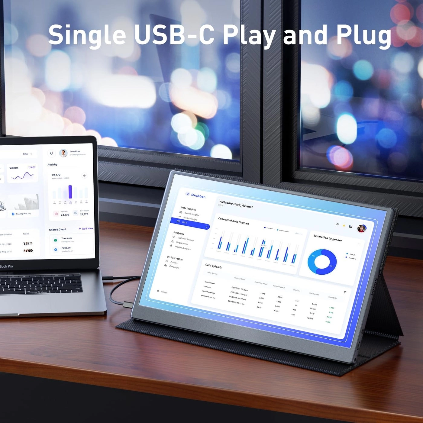 Portable Laptop Monitor - 15.6 Inch 1080P FHD