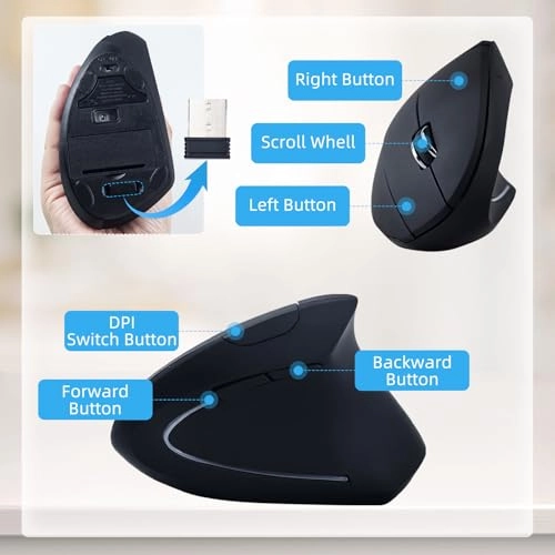 Vertical Ergonomic Mouse - USB