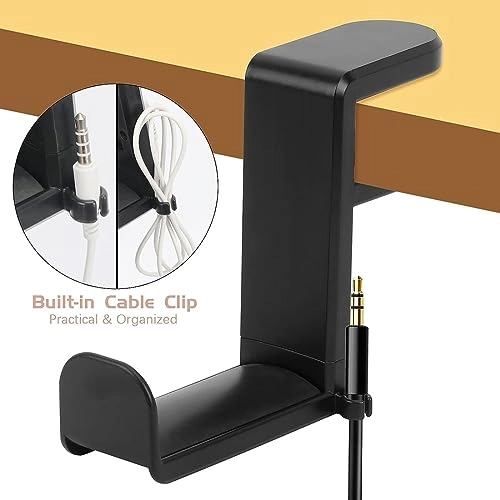 Headphone Stand - 360 Degree Rotation Under Desk Mount