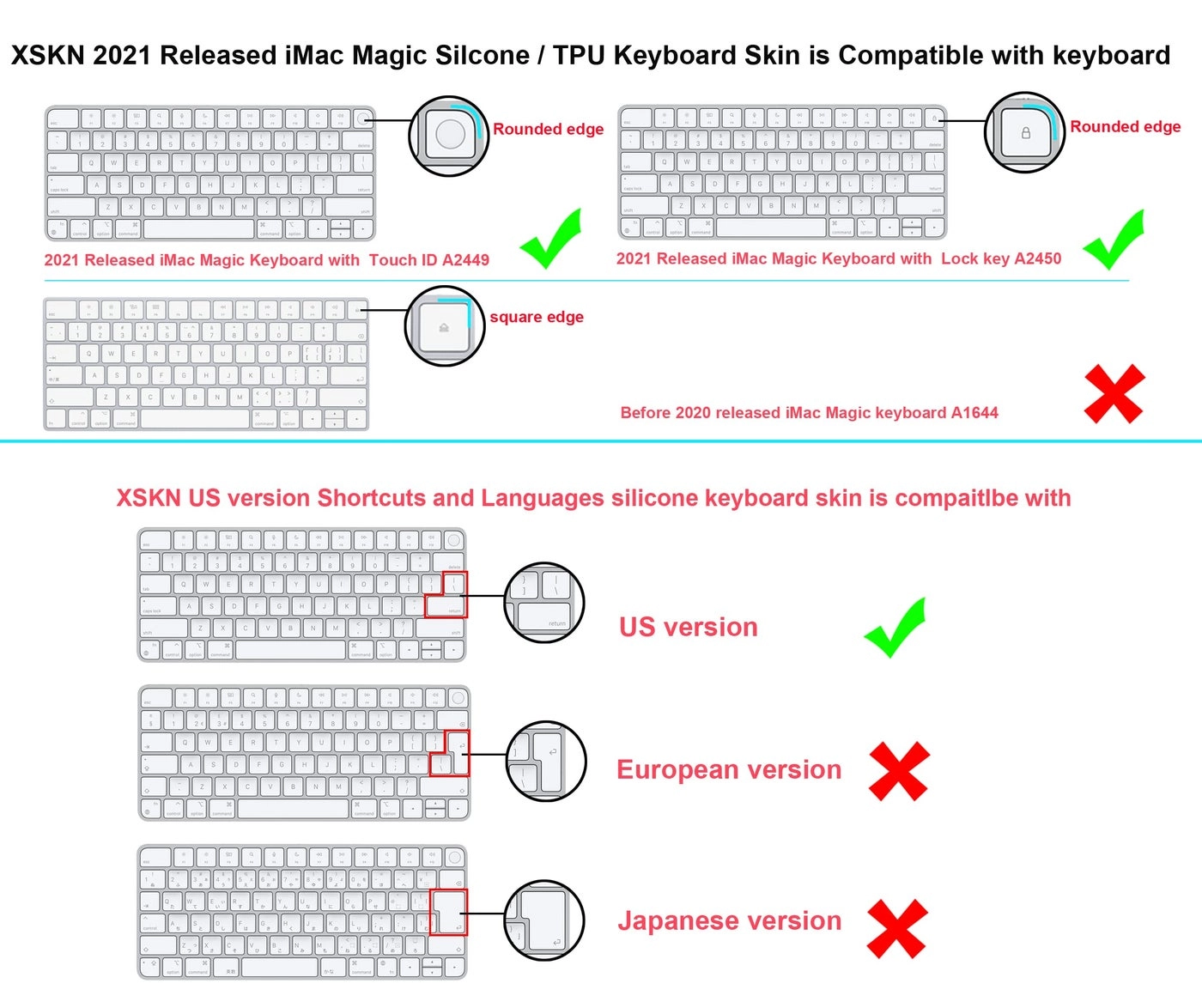 Silicone Keyboard Cover Skin - US Version