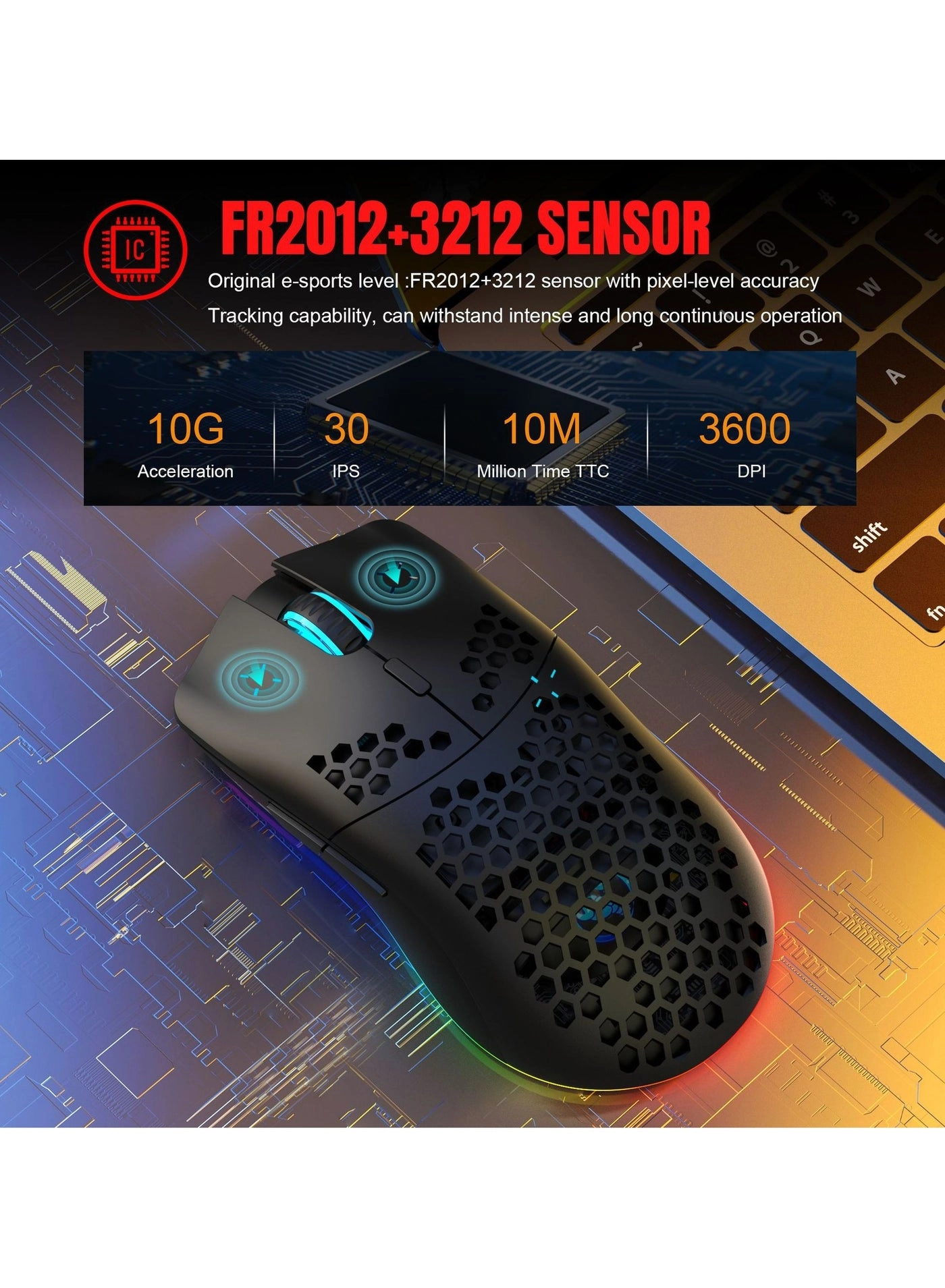 T66 RGB Gaming Mouse - Wireless