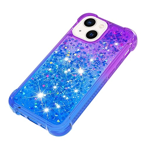 Glitter Moving Quicksand Flowing Cover - TPU Silicone Bumper for iPhone 14