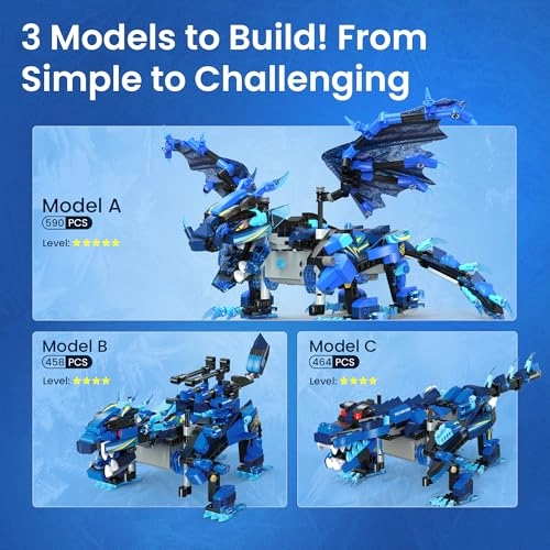 Dragon Building Blocks Toy - 3 in 1 Remote Control App Control