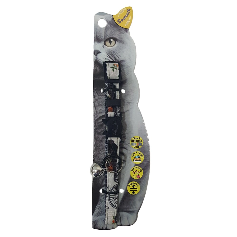 Swooosh Rainbow Cat Nylon Safe Cat Collar - C-10mm 18/28cm cats Pack