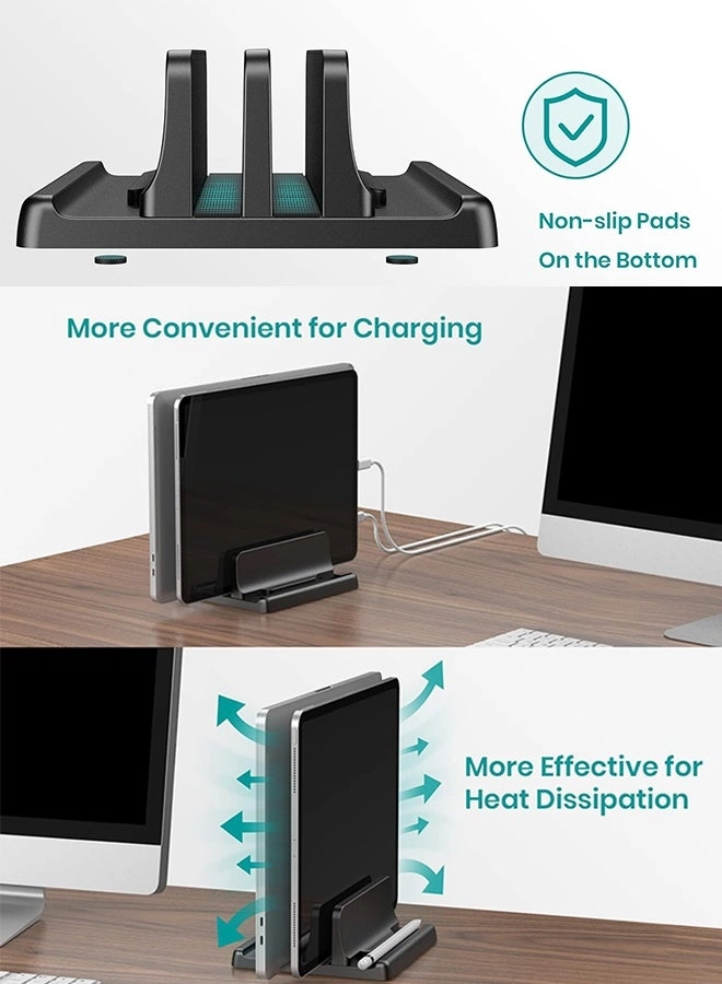Vertical Laptop Stand - Adjustable ABS Plastic 4 in 1