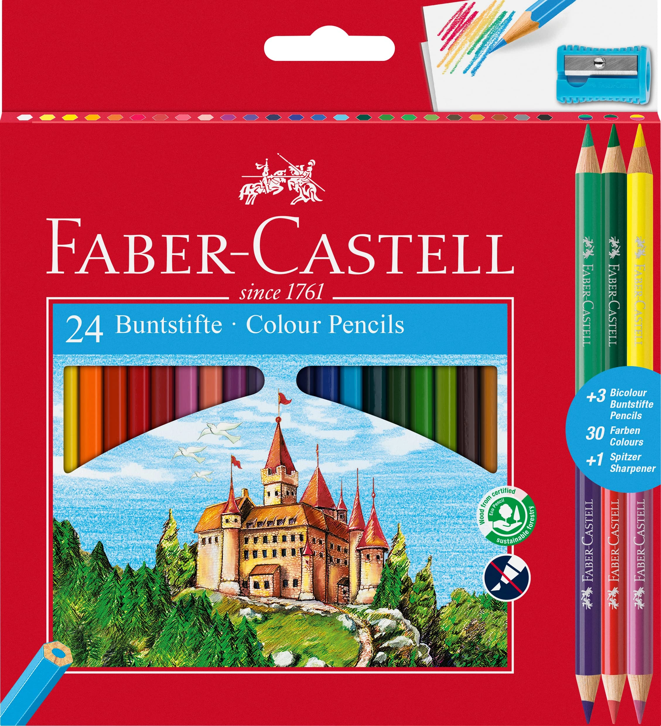 Faber-Castell Classic Coloured Pencils - 24 Pcs