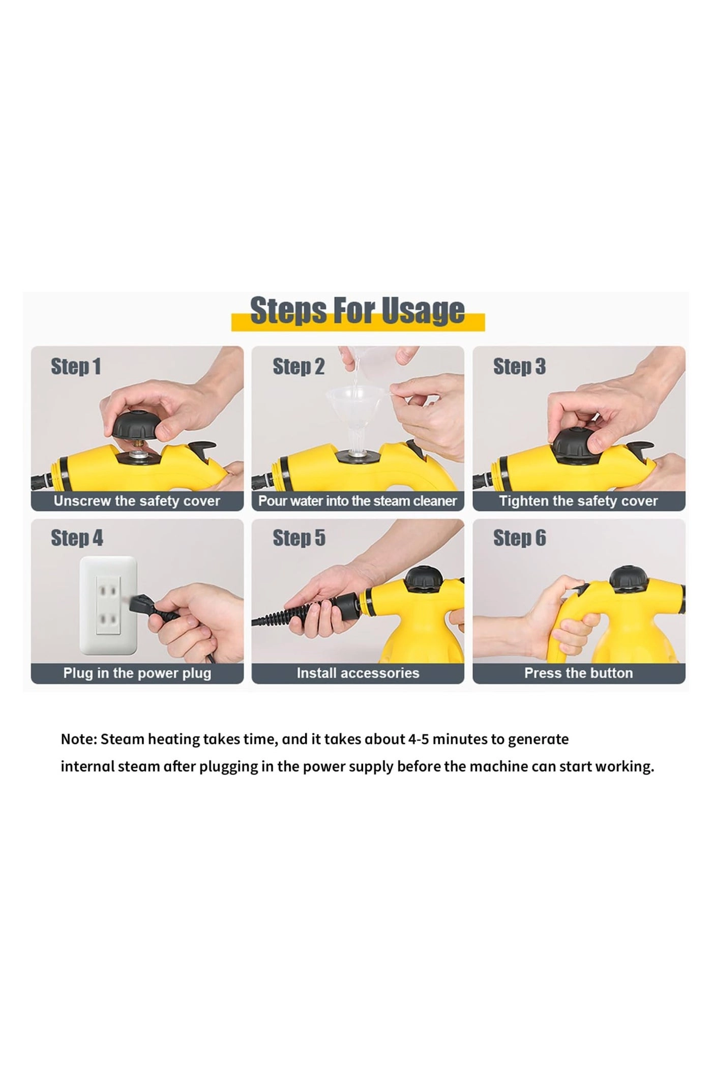 Portable Handheld Steam Cleaner - 1000W 9PCS