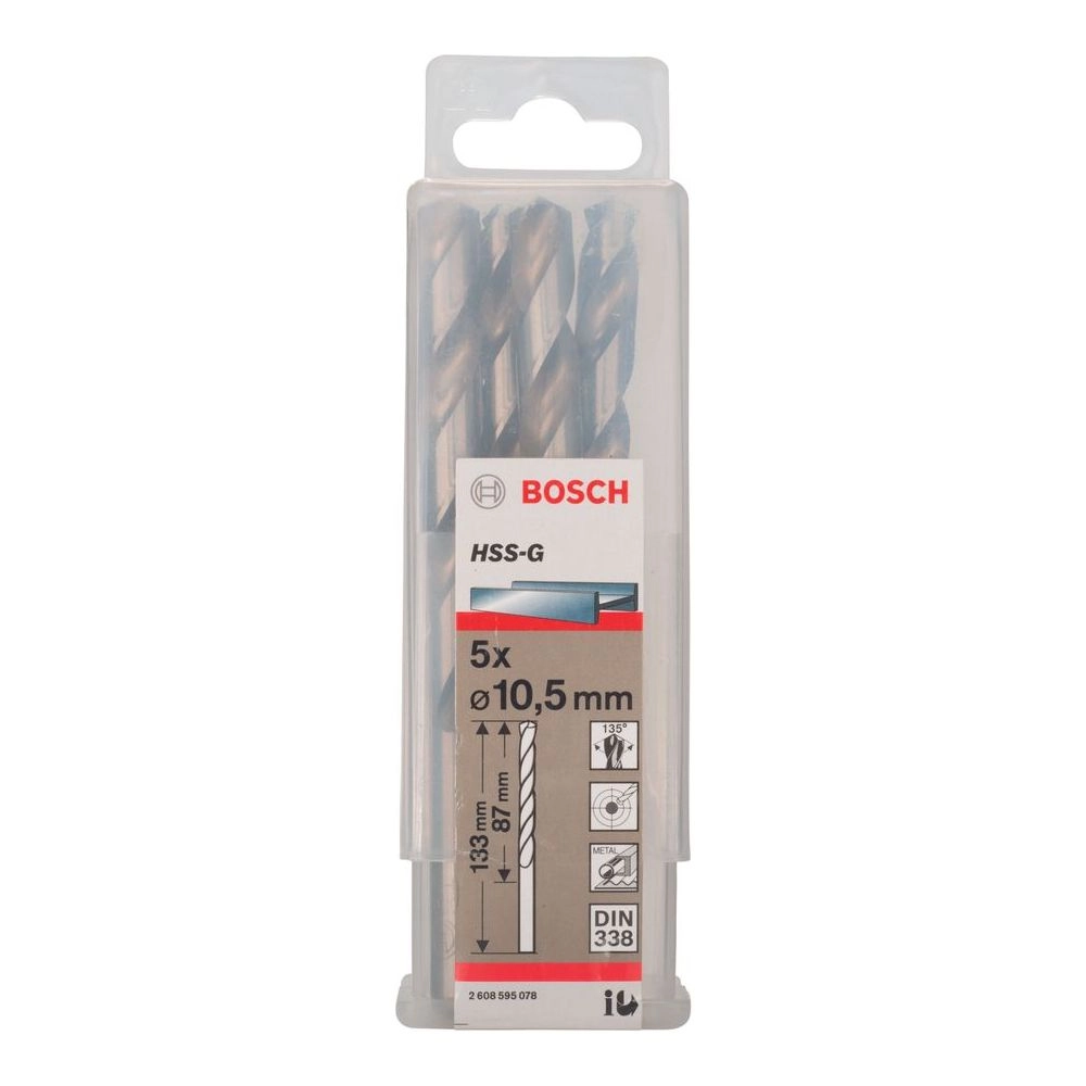Bosch Drill Bits - 5 piece(s) HSS-G 10.5 mm