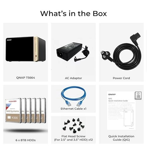 TS664 6-Bay 48TB - FREE 512GB External SSD for Backup