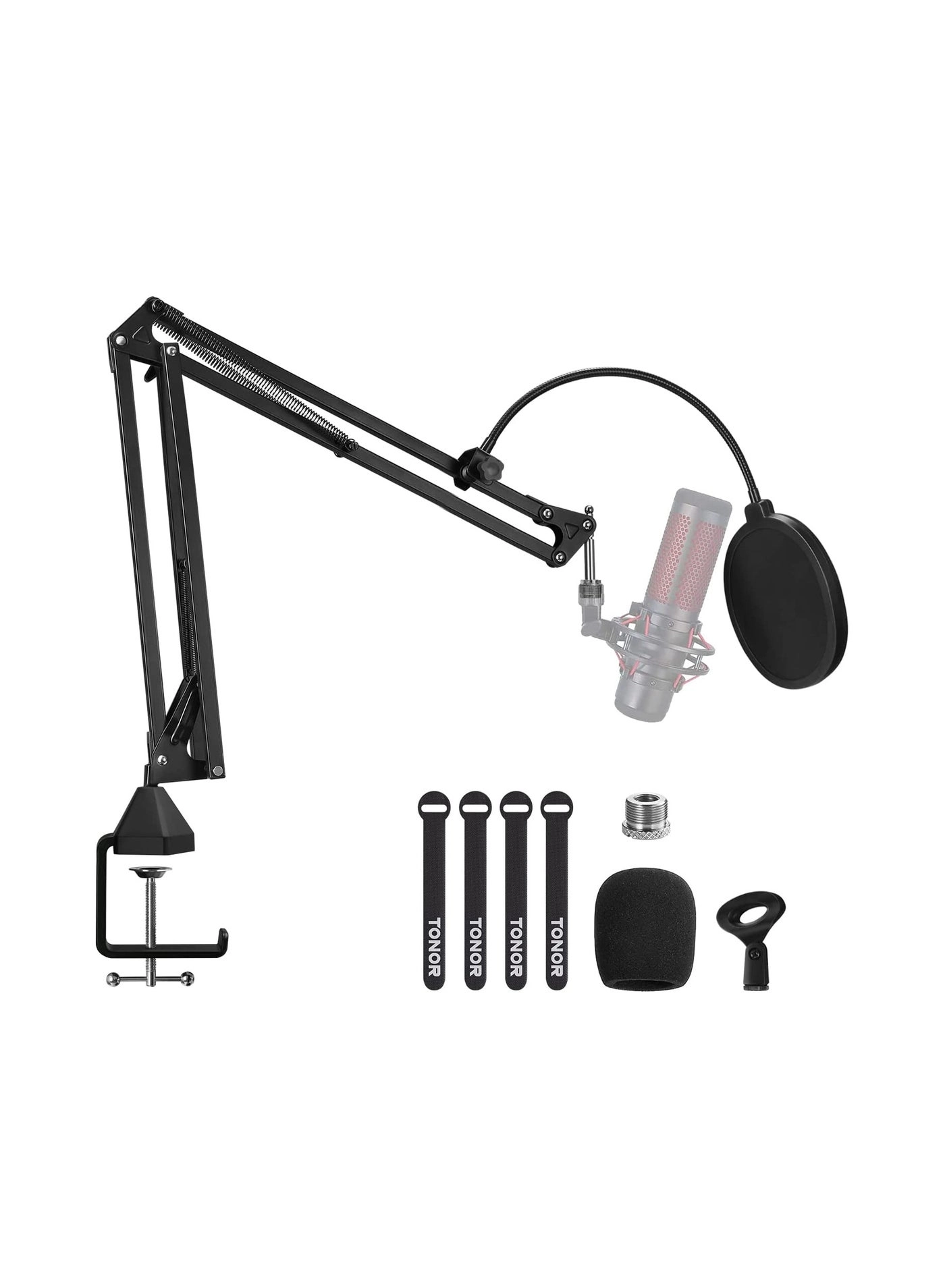 Tonor T20 - Adjustable Suspension Boom Scissor Mic Stand Black