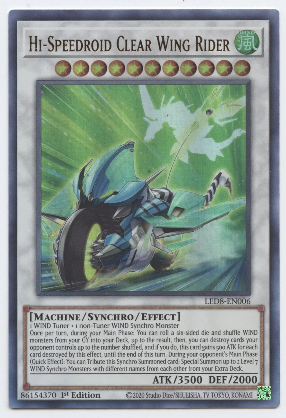 Yu-Gi-Oh! Hi-Speedroid Clear Wing Rider LED8-EN006