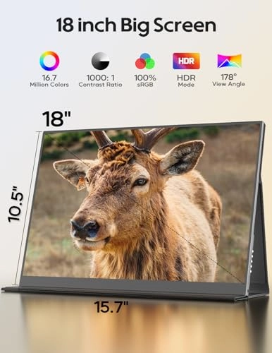 Portable Monitor - OUNSHLI Portable Monitor... 18 Inches 2560x1600