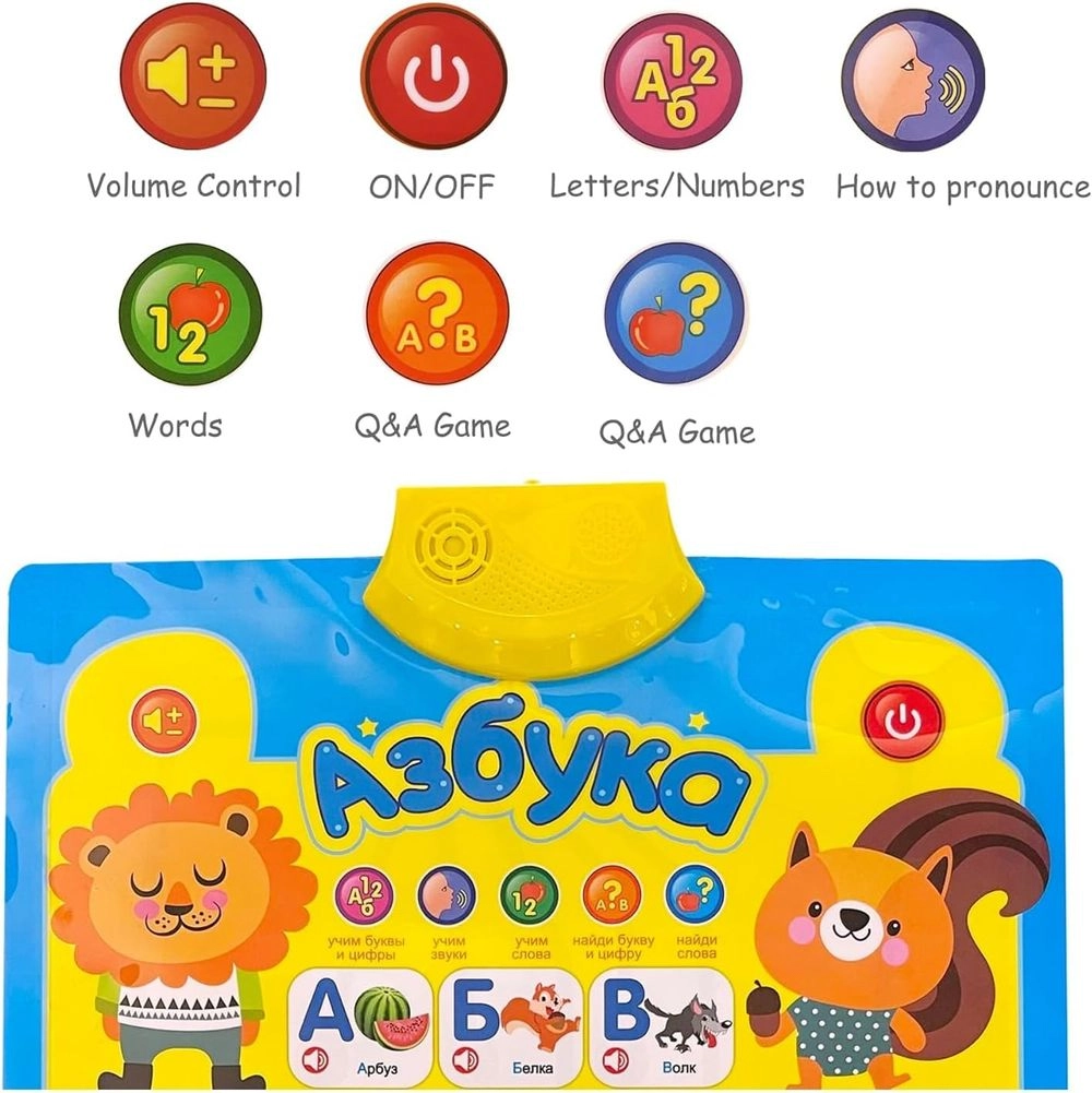 Russian Alphabet Interactive Musical Learning Poster - Suitable for 3 years & above