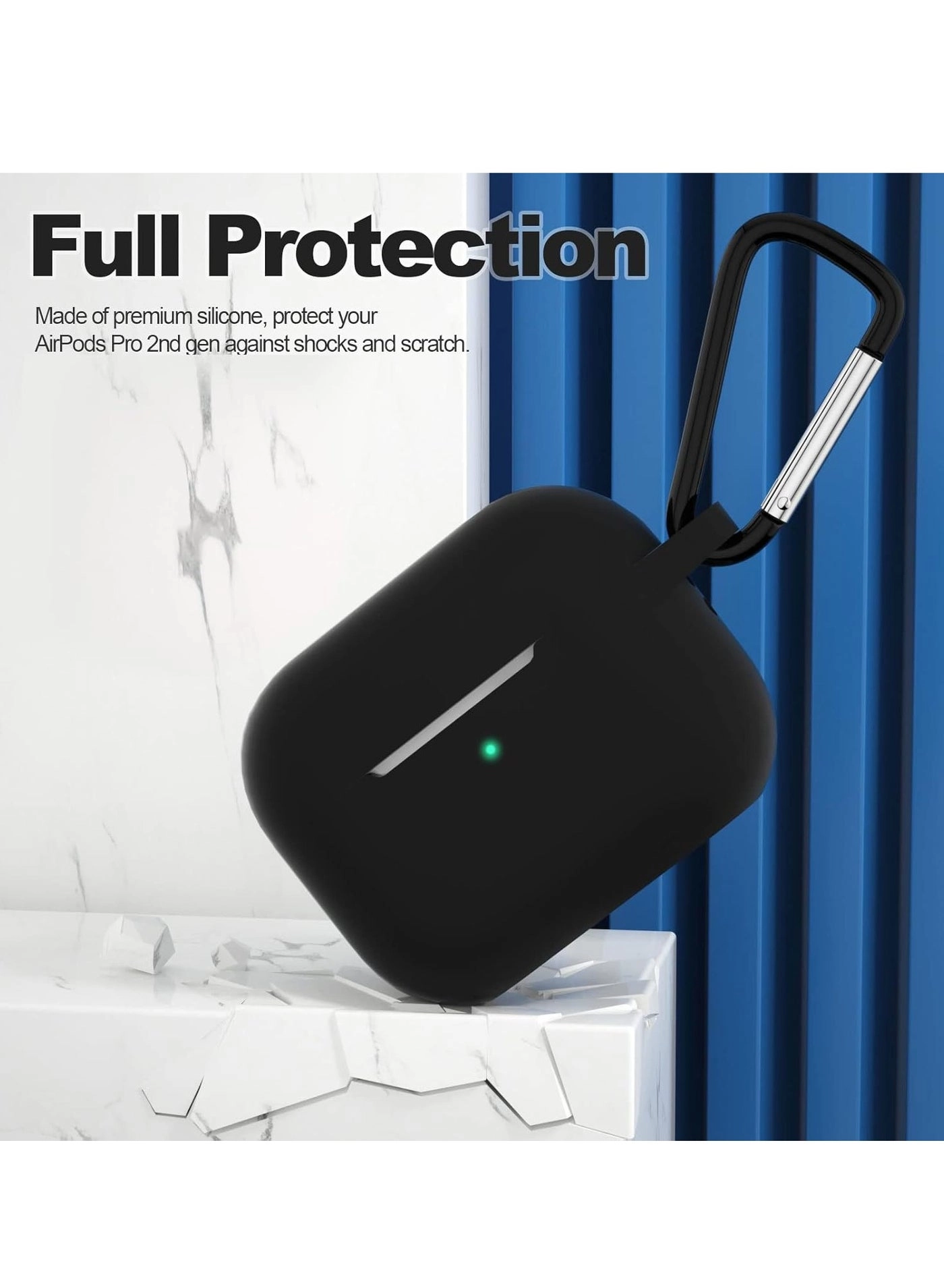 AirPods Pro 2nd Generation Case - Silicone Black Keychain
