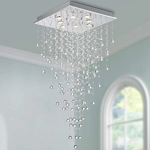 Modern Crystal Square Raindrop Chandelier