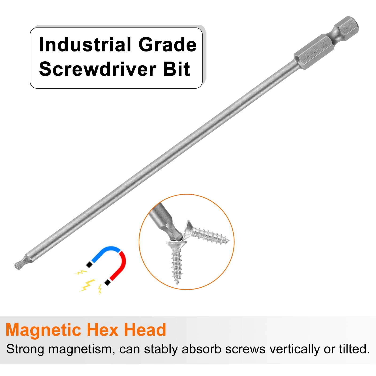 Ball End Hex Screwdriver Bit - 4pcs 150mm