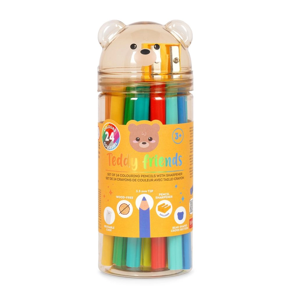 Legami Colouring Pencils With Sharpener - Teddy Friends - 24