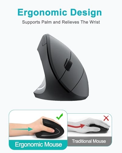 Left Handed Ergonomic Vertical Mouse - Wireless