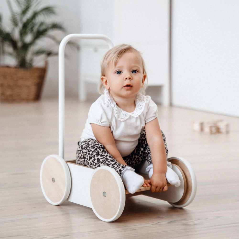 Wooden Baby Walker - White 53 x 30 x 42 cm
